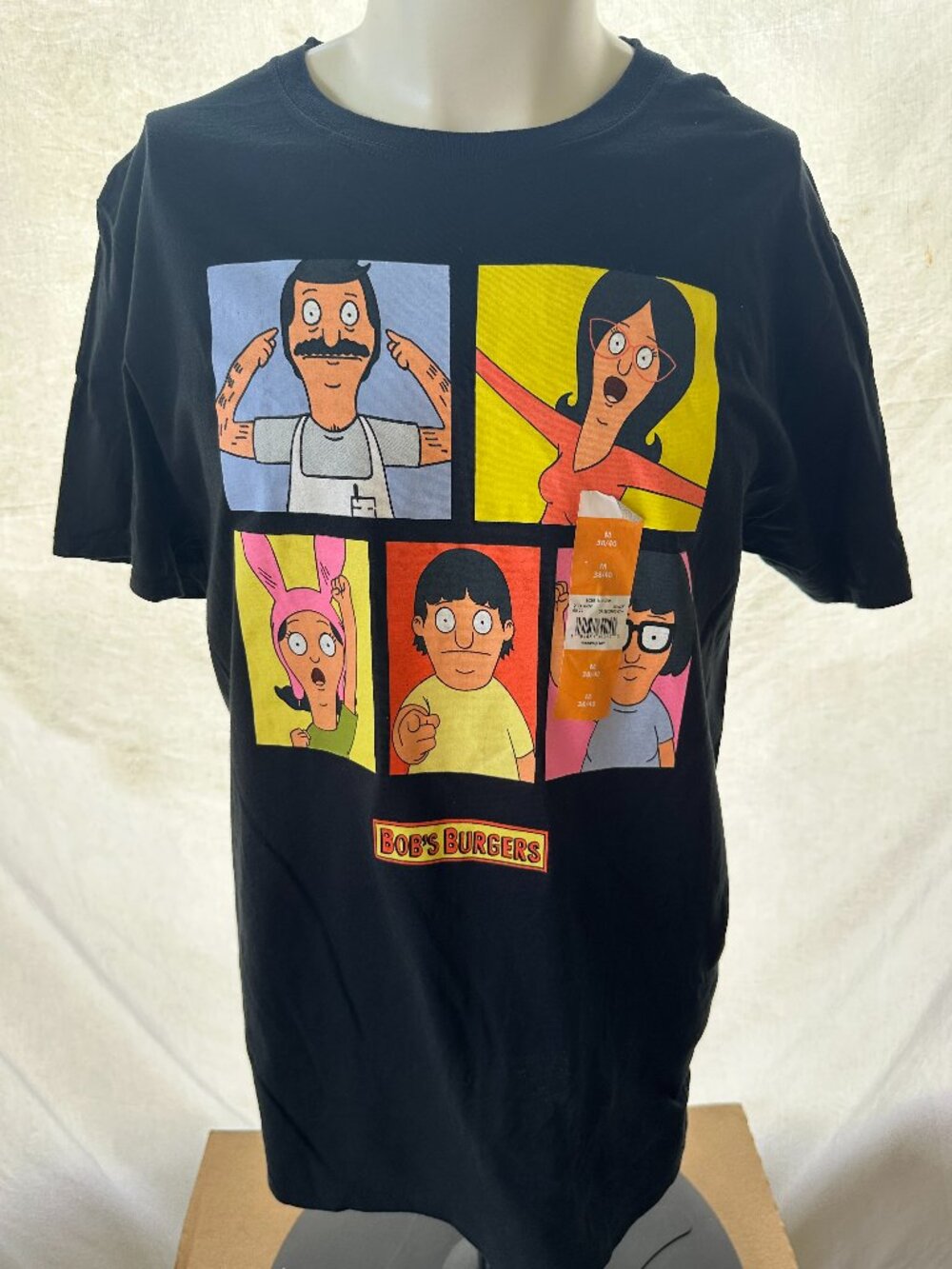 NWT Bob's Burgers Bob Belcher Linda Men's Black T Shirt Medium 20th Television